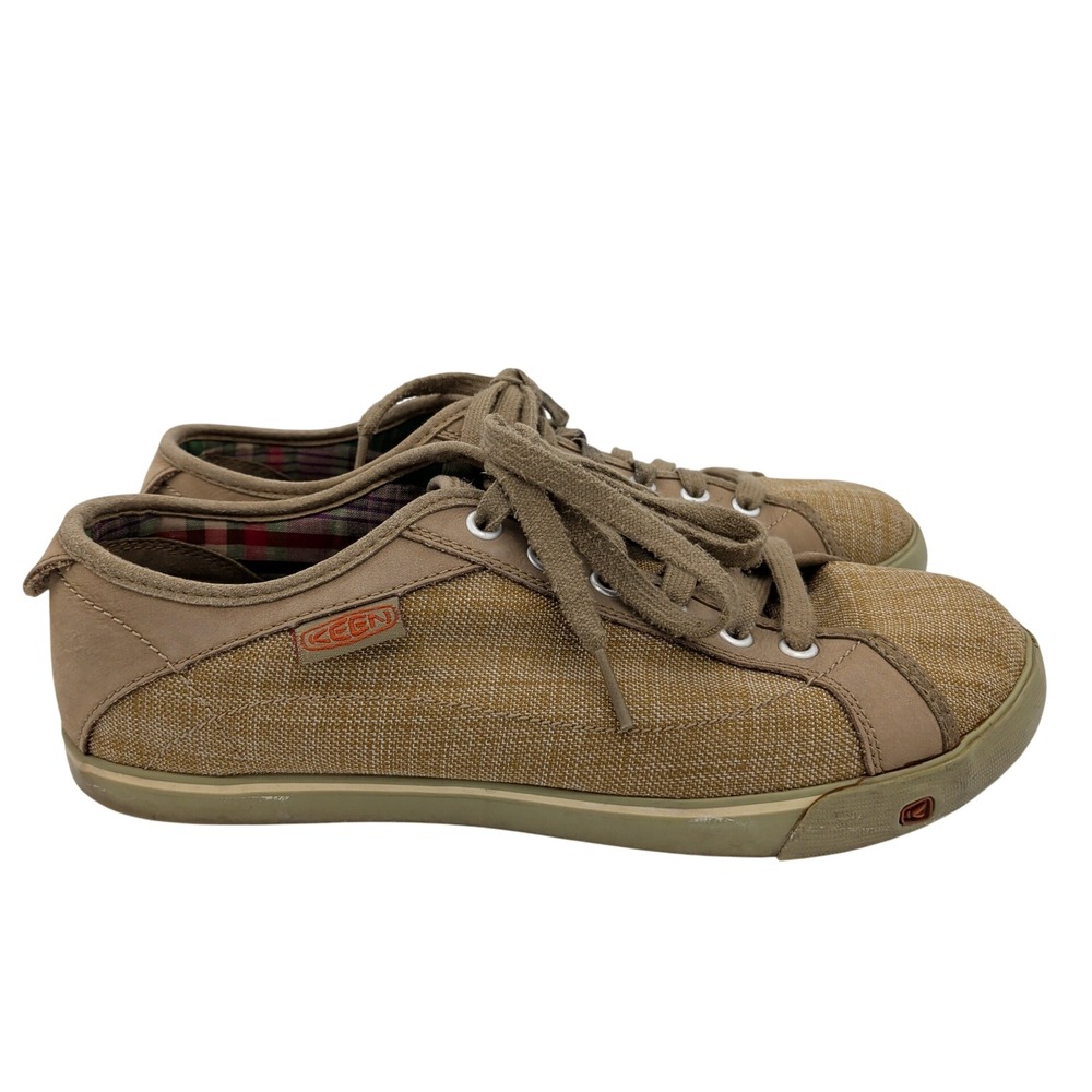 Keen Arcata 1004621 Womens Tan Canvas Leather Lace Up Casual Sneakers Size 10